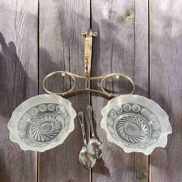 Mid Century Divided Tray With Bowls Dish Made In England Serving Tray Plated VTG - Picture 2 of 16